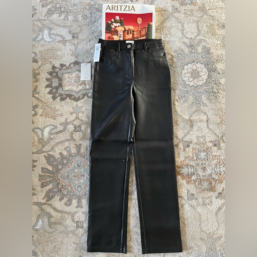 Brand new black leather aritzia size 0 pants